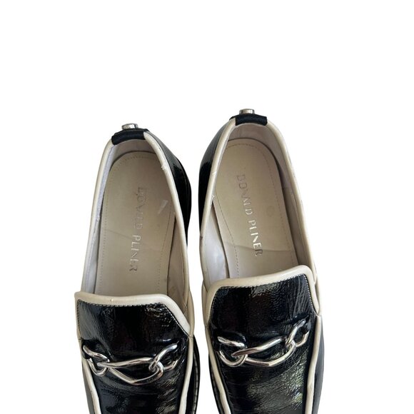 DONALD J PLINER Tabitha Black White Patent Leather Loafers Size 7.5 - Picture 11 of 11